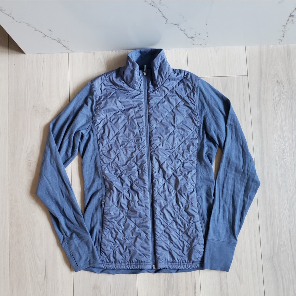 Icebreaker Quilted Jacket Womens L Merino Blue Zip Up